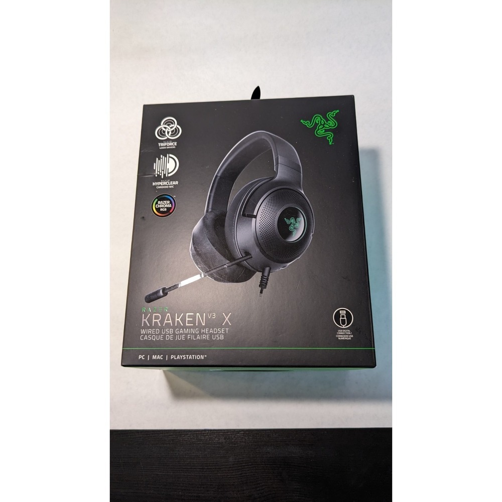 Razer Kraken V3 X Wired USB Gaming Headset for PC/MAC/Playstation Triforce RGB
